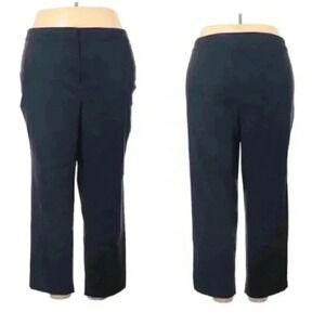 Lane Bryant navy zipper high waist dress straight leg pants 28